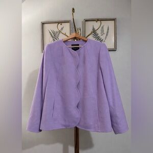 Talbots Lavender Scallop-Front Italian Wool Jacket Blazer